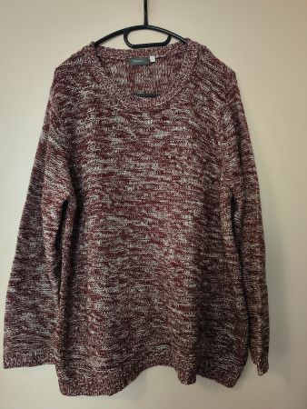 Strickpullover, bordeaux-meliert, gr. XL