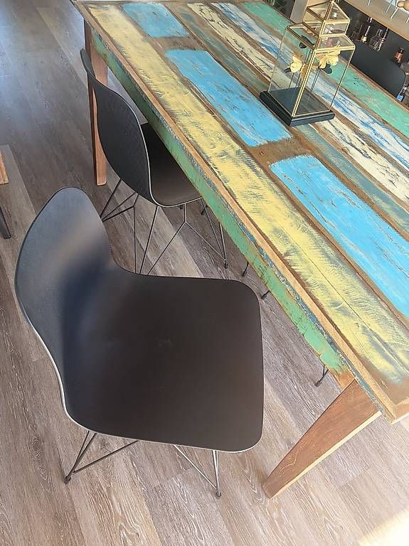 Set di tavolo e panche: Vintage Wood Dining Set  Table + 4 Chairs – Usato da Basel venduto da str_7k26 2