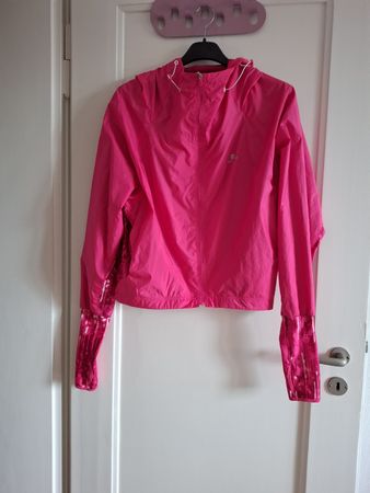 Giacca sportiva Decathlon fucsia con cappuccio tg 46 donna
