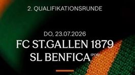 2 x Sitzplatz (C3) FC St.Gallen vs SL Benfica Europa League