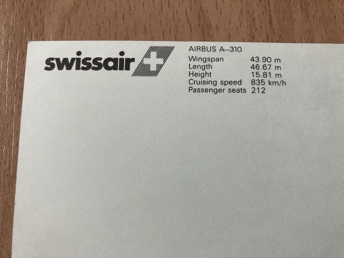 Cartoline postali: Swissair Large Format AK Airbus A310 – Usato da Zürich venduto da Classic_Collection_Zurich 1