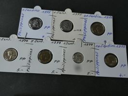 Philippinen, Konvolut alte Münzen 1974-75 meist unzirk