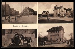 AK Kerzers, Strassenszenen, Gebäudeansicht, Kind mit Tigerba