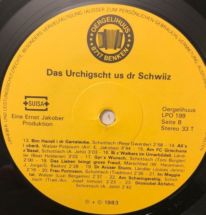 Vinyles: Das Urchigscht us dr Schwiiz (LP) – D'occasion à Grüningen par azulmarron 3