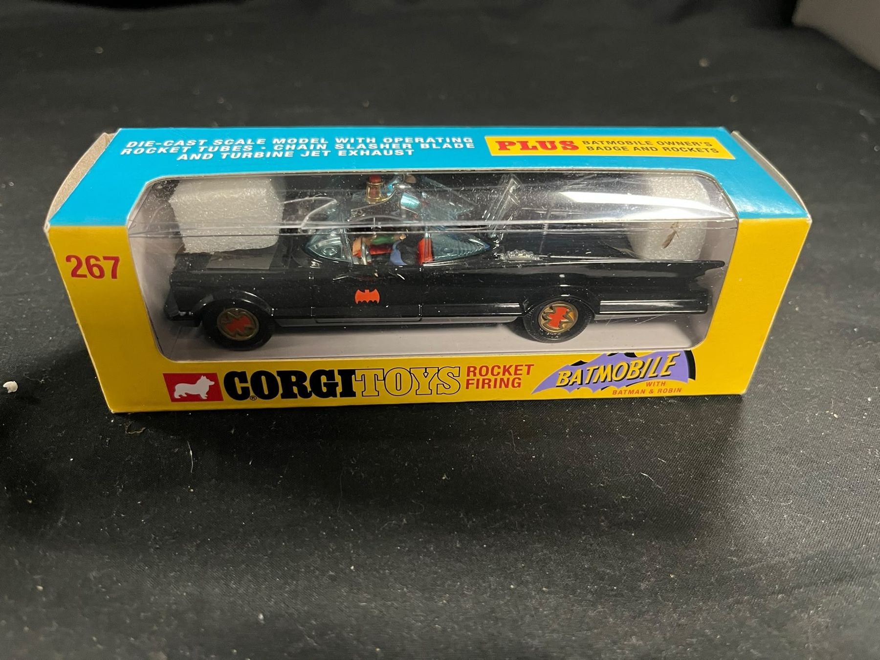 Corgi Toys Modellini d'auto: Corgi 267 Batmobile mit Batman & Robin – Nuovo e nell'imballaggio originale da Wettingen venduto da Nadja_Cri 3