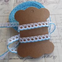 Spitze weiss-hell blau 4 Meter dentelle coton