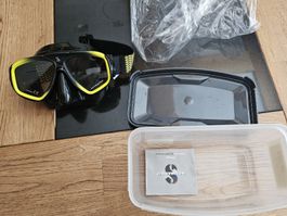 Taucherbrille Scubapro schwarz gelb mit Box guter Zustand