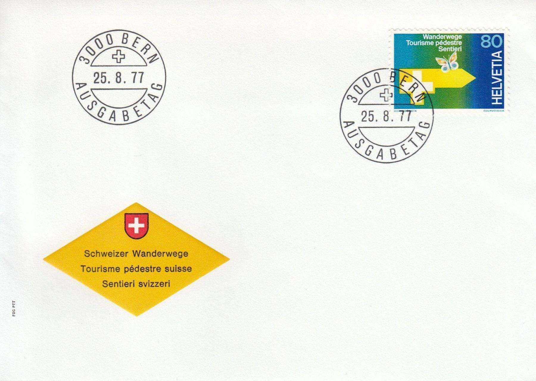 Tutti i francobolli: 1977 3 FDC Schweizer Wanderwege Kultur – Usato da Spreitenbach venduto da Mustang_1105 2