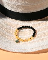 Citrin und Onyx elastisches Armband