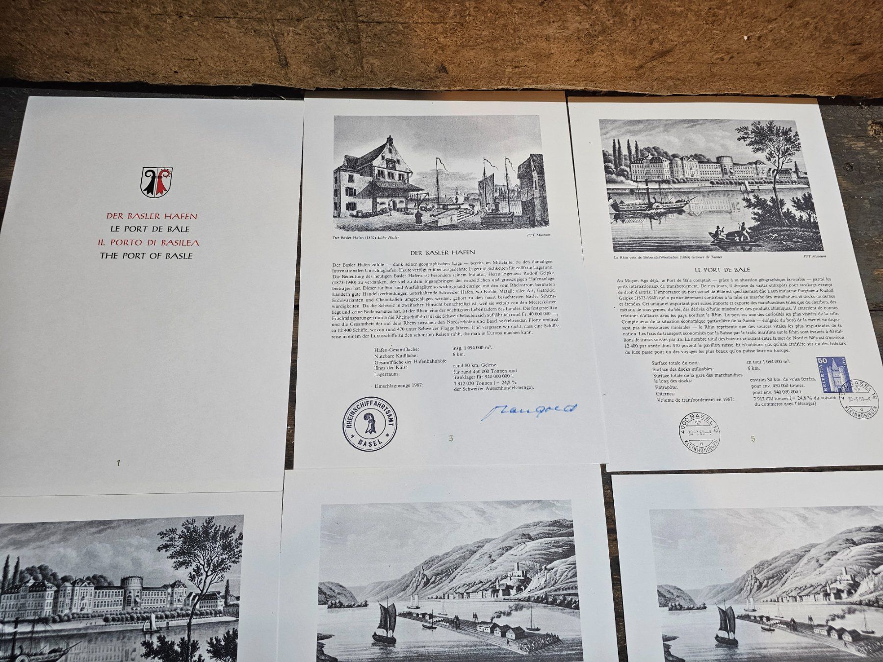 Tutti i francobolli: CH 1968 Der Basler Hafen - Documenti storici – Usato da Monte Carasso venduto da giave 1