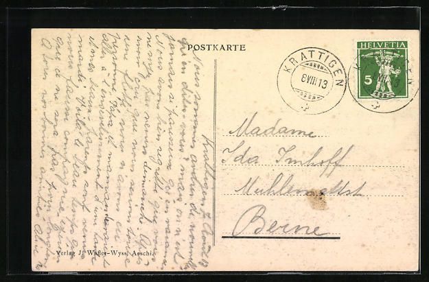 Cartoline postali: AK Krattigen, Blick nach Interlaken – Usato da Berlin venduto da bartko-reher 1