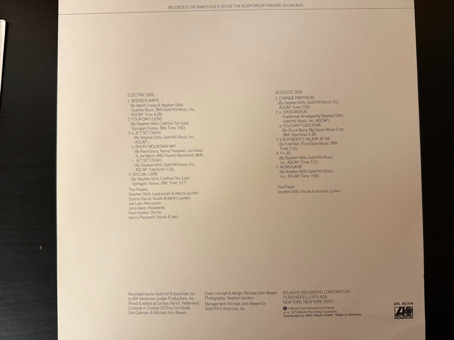 Schallplatten: Stephen Stills – Stephen Stills Live [LP DE] – Gebraucht aus Tamins von Dark-Skull-Vinyl 2
