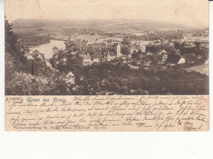Cartoline postali: Brugg 1905 – Usato da Bürglen TG venduto da StampGraf