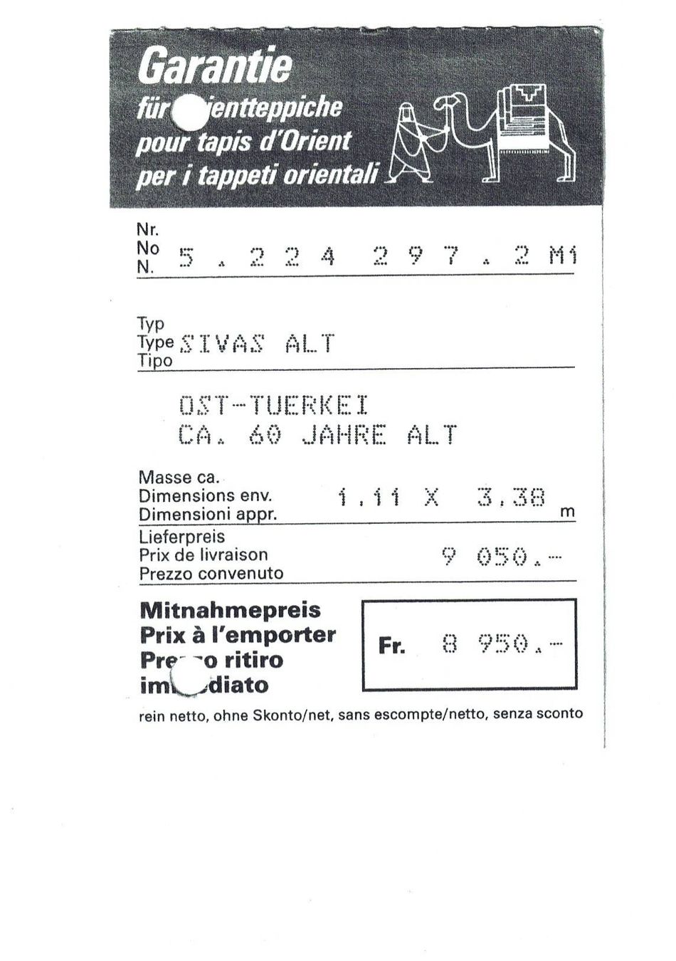 Tappeti: Orientt-Teppich Türkei Typ Sivas – Usato da Hendschiken venduto da Deeptec 4