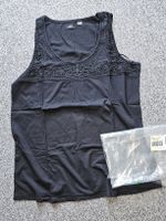 NEU Schwarzes Top mit schöner Häkelspitze, Grösse 44/46