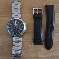 Fossil Herren Uhr FS4812 mit Lederband und Stahlband.