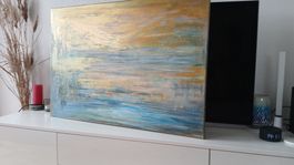 Originalgemälde auf Leinwand 100x70 cm, Golden Unikat!!!