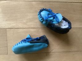 Leder - Mokassins in Blau, Grösse 17