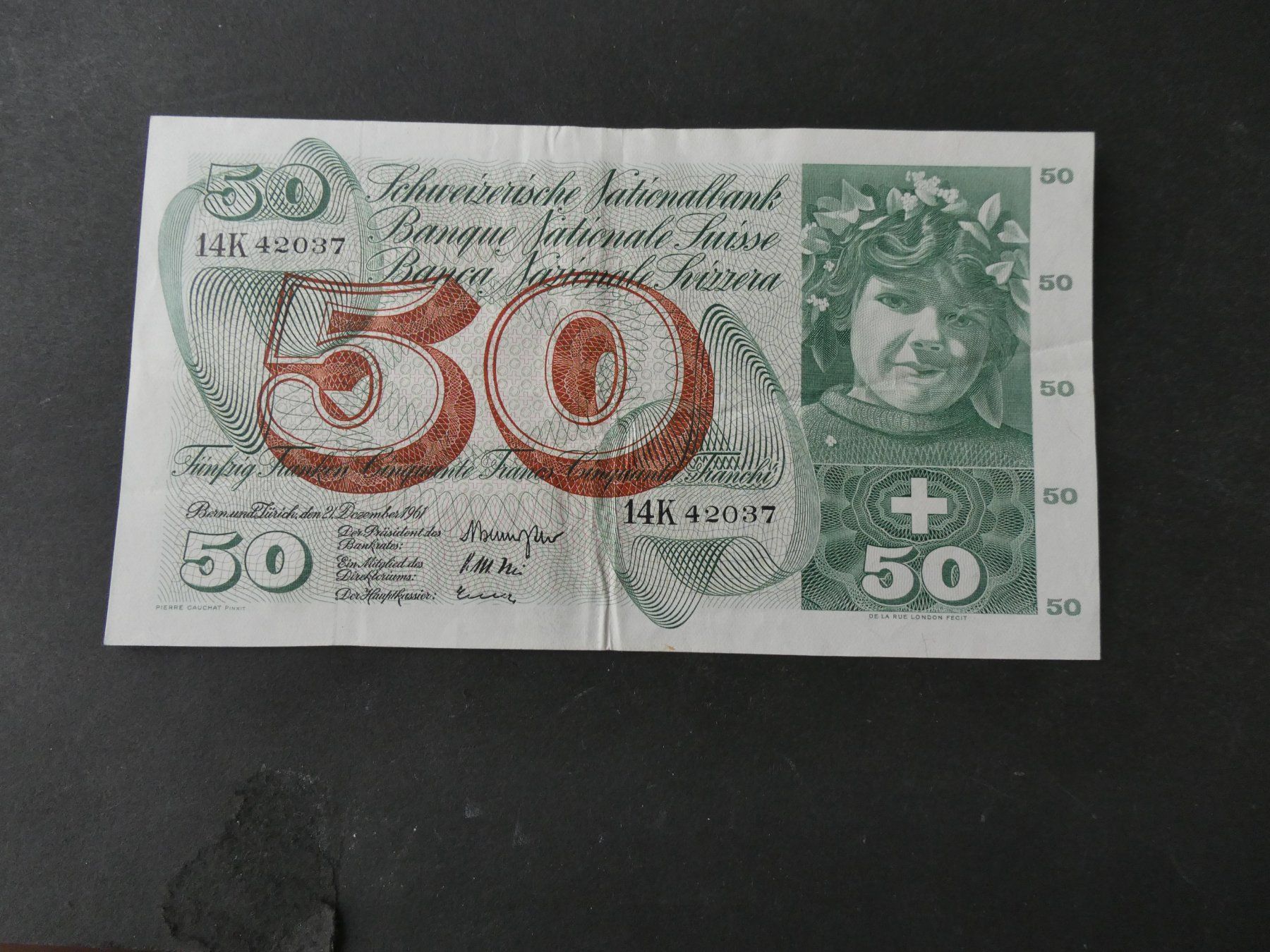 Banconote: Schweiz 1961, 50 Franken – Usato da Hinterforst venduto da Rohusri
