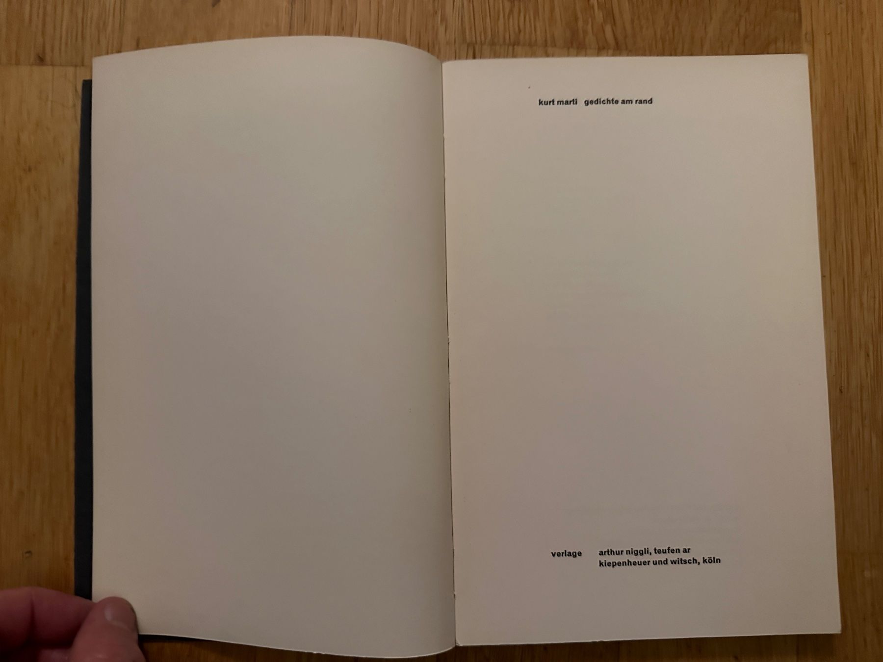 Libri: Kurt Marti: Gedichte am Rand. – Usato da Zürich venduto da allp 2