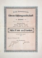 Erste Schweizerische Uhren-AG in Basel - 1908