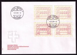 %%Aktion !%%_ATM 8A_ Offiz. SATZ-FDC 35/50/80/90_ BERN 1 !