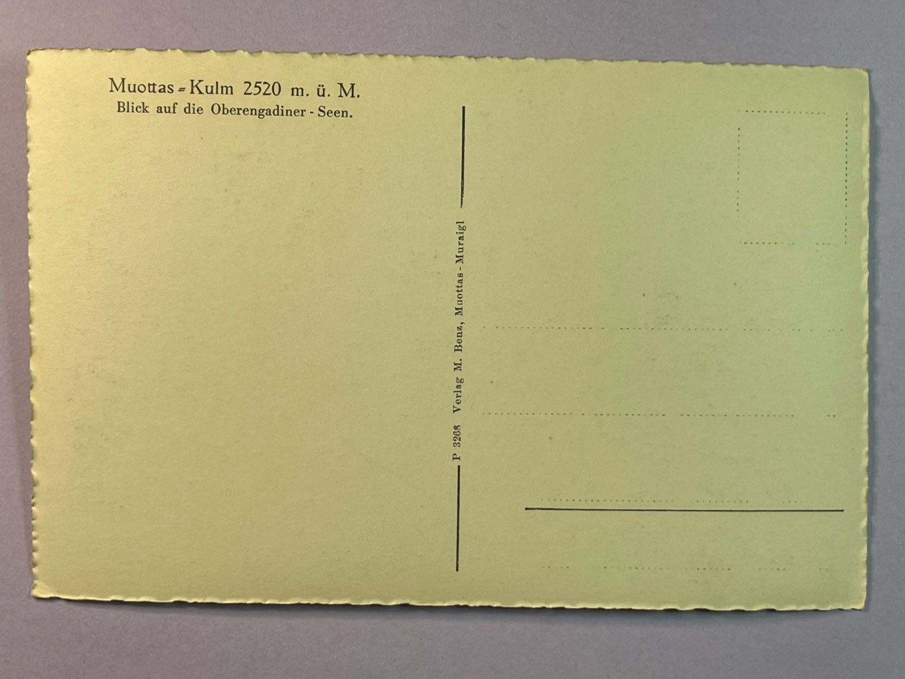 Cartes postales: Muottas-Kulm – D'occasion à Steg VS par _vinci_ 1