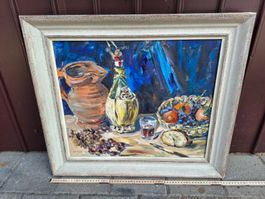 Original Ölgemälde "Stilleben" von E. Gallino, 1963, Top!