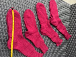 Wollsocken aus reiner Wolle Rosa