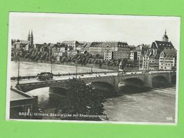 Basel, Mittlere Brücke mit Rheinpanorama