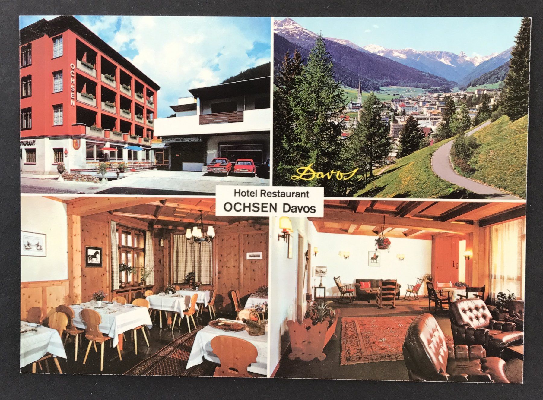 Cartoline postali: ANSICHTSKARTE HOTEL RESTAURANT OCHSEN DAVOS – Usato da Ostermundigen venduto da wini63
