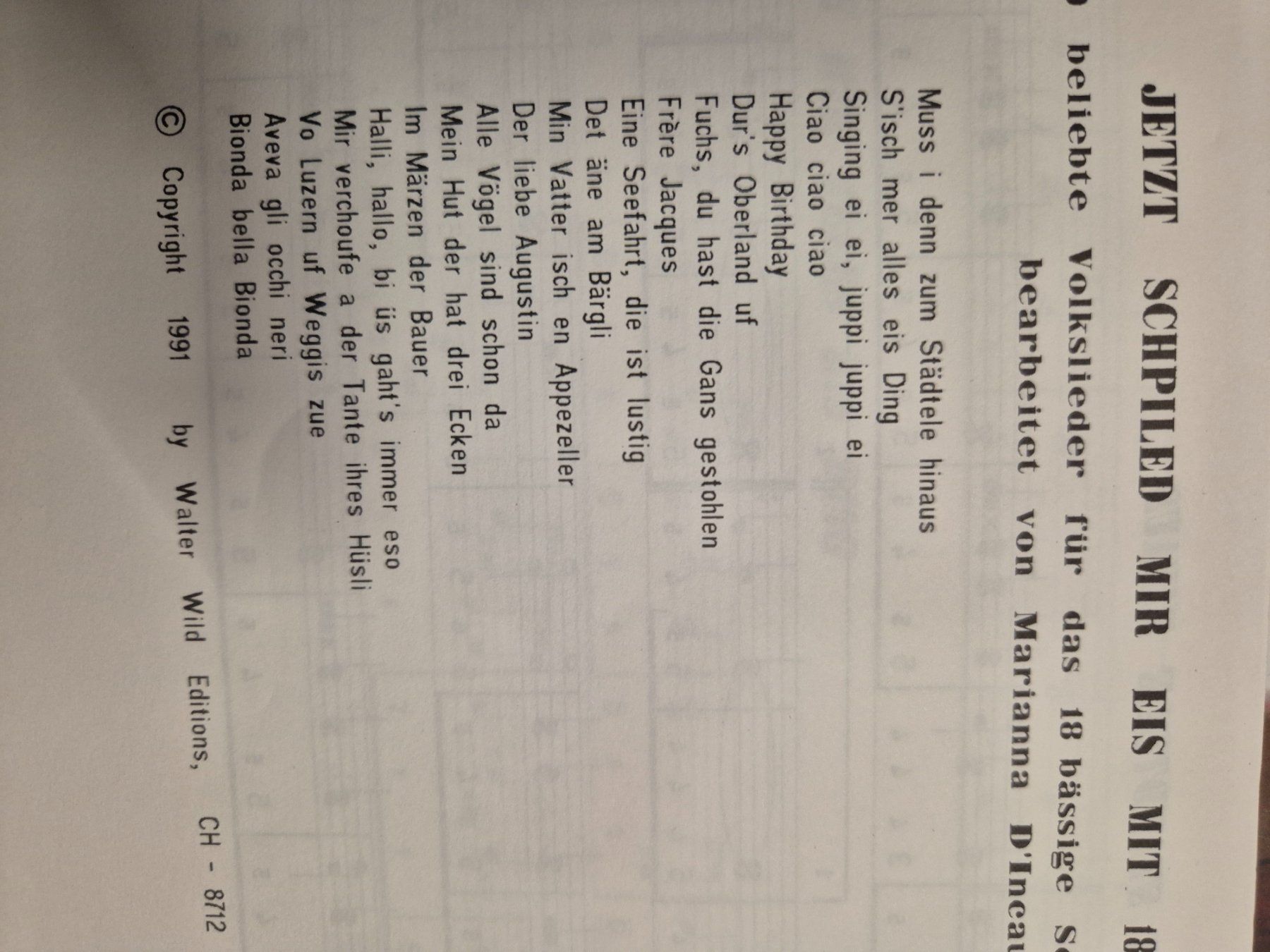 Libri: Örgeli Noten Set - Diverse Schweizer Lieder, 18 Bass G – Usato da Schwarzenburg venduto da Sunny0290 2