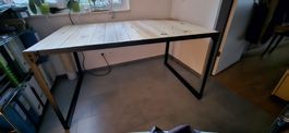 Schreibtisch Holztisch Metallgestell Palett