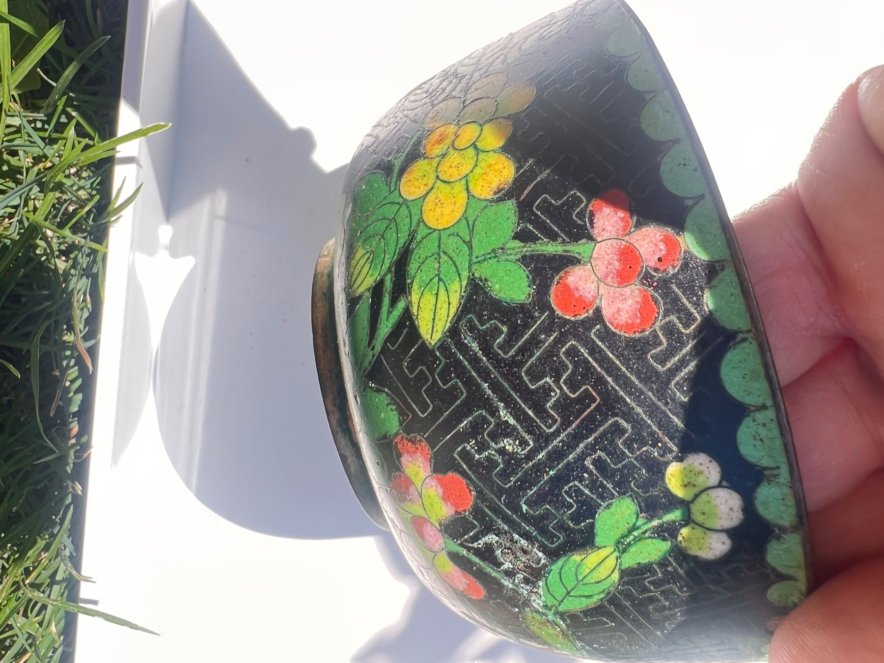 Ciotole: Antique brass enamel Chinese export bowls – Usato da Lausanne venduto da NYC67 3