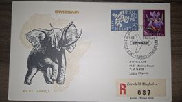Swissair Zürich - Genf - Tripolis - Lagos - Accra 02.05.1962