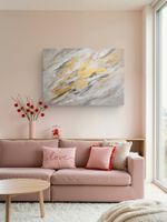 Originalegemälde auf Leinwand 60x80 cm, goldenen Unikat!!!