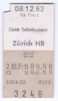 Billette Zürich Tiefenbrunnen – Zürich HB