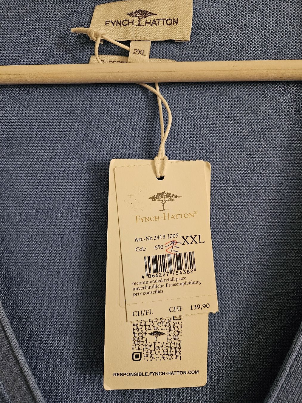 Maglioni & Felpe: Fynch-Hatton Strickjacke, hellblau, Gr. XXL, NEU – Nuovo e nell'imballaggio originale da Volketswil venduto da leroiv 1