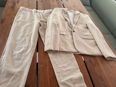 Anzug Hose Sakko H&M beige Grösse 170