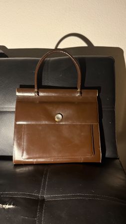 Vintage KULT Henkel-Ledertasche dunkelbraun