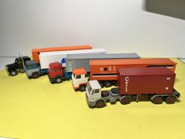 5x Wiking Container-LKW in 1/87