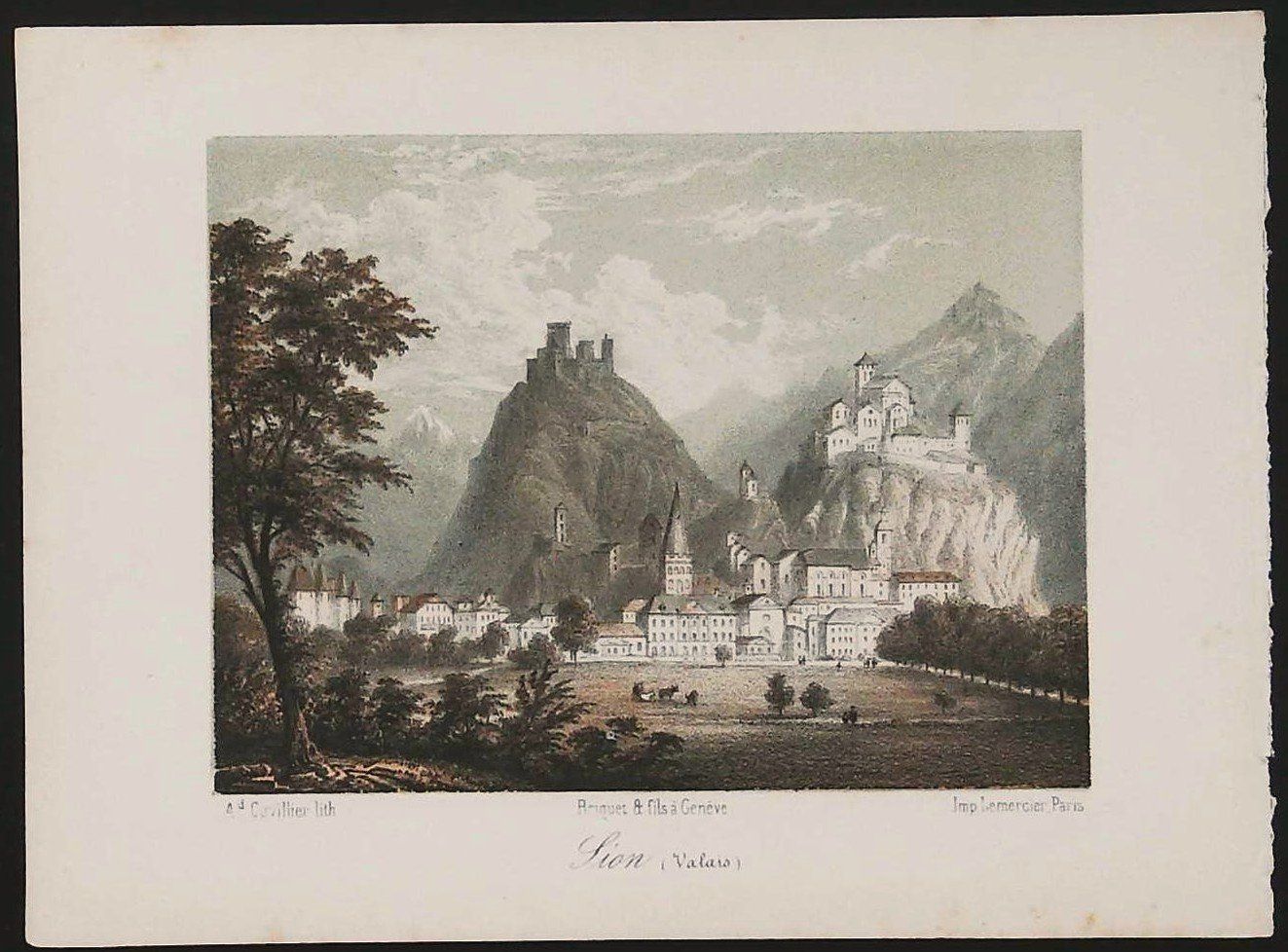 Incisioni: Sion Tonlithographie von Cuvillier – Usato da Rafz venduto da Helvet32