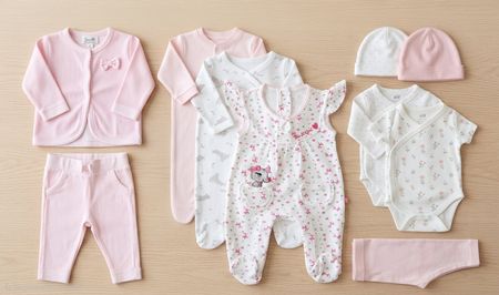 Baby Kleiderpaket Strampler Body Set 50/56 neutral/rosa