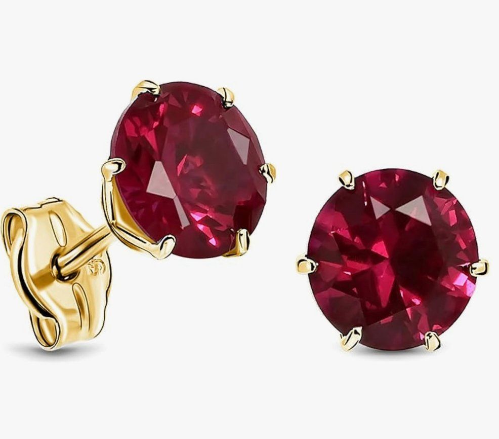 Ohrringe & -stecker: Ohrring aus gelbgold und Rubin – Neu und originalverpackt aus Hemmental von Zirconwelt