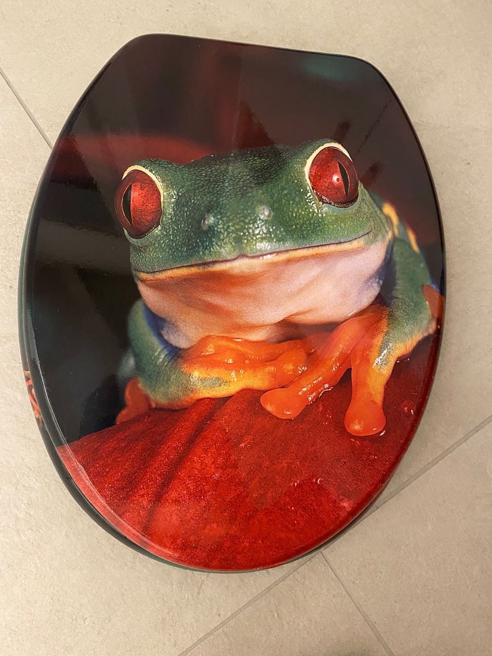 WC: WC Deckel Rotaugenlaubfrosch – Neu (gemäss Beschreibung) aus Vilters von Zwaergli13