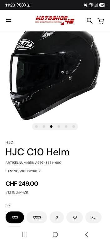 Helme & Visiere: HJC C10 Helm Motorrad Integralhelm Schwarz Grösse L – Gebraucht aus Zizers von watchcomp.