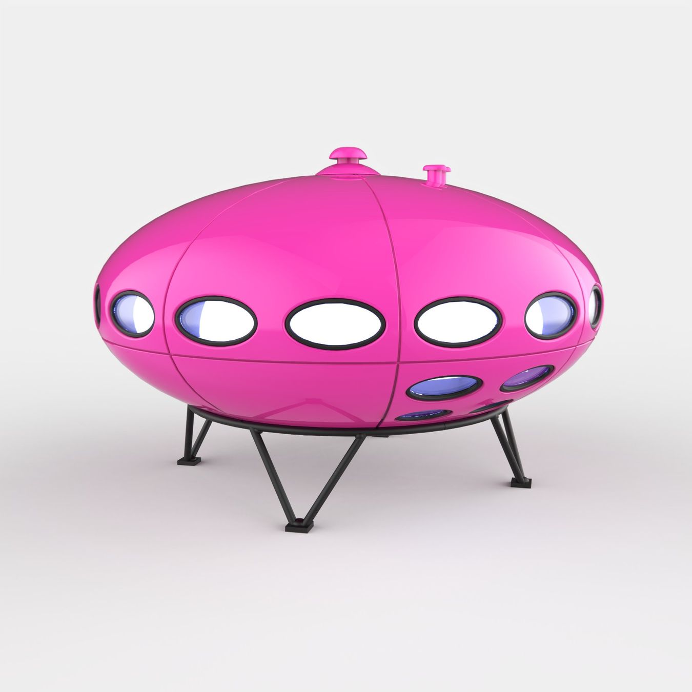 Lampade: Wololow Space Age UFO Lampe Pink – Nuovo e nell'imballaggio originale da Zürich venduto da re.naissance