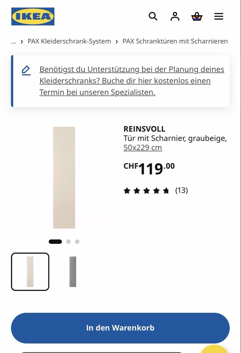 Ikea Porte: Ikea Pax Türen 6x Stk. – Usato da Baden venduto da Hueblin 1