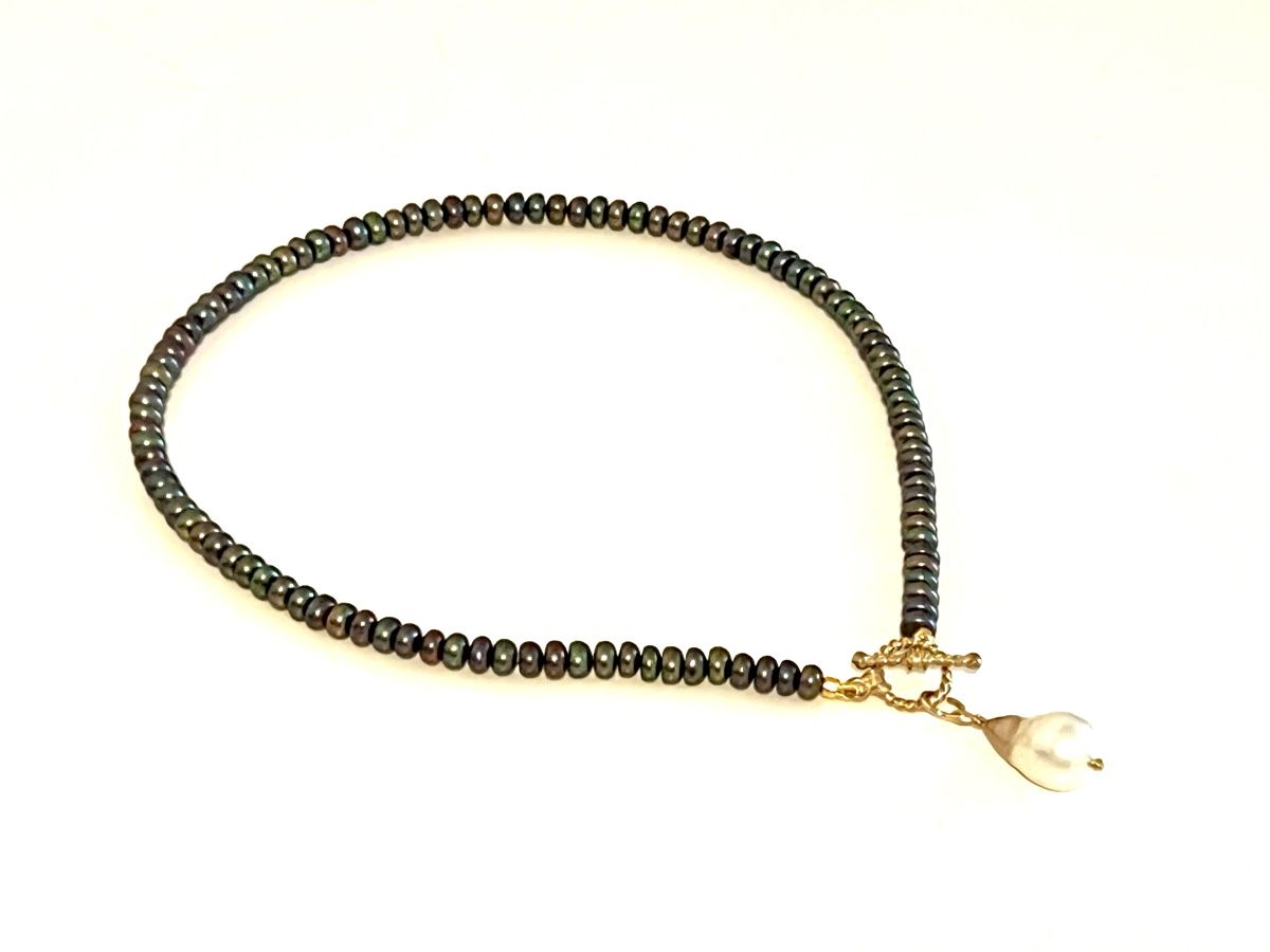 Ketten: Black Pearl Necklace - Gold Plated Silver – Neu und originalverpackt aus Rüschlikon von ThereseJewelryDesign 2