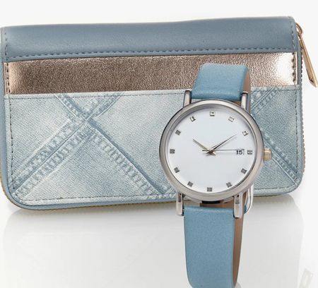 Geldbörse und Uhr im Set